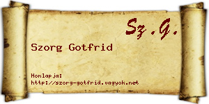 Szorg Gotfrid névjegykártya